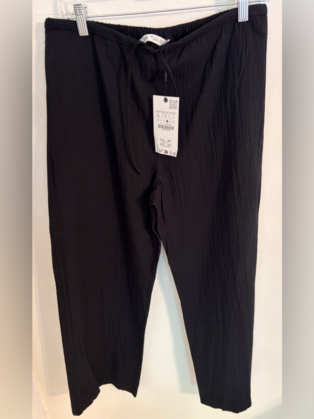 Zara Black Drawstring Relaxed Jogger Pants